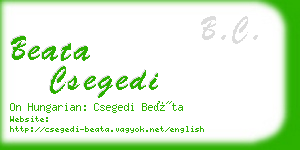 beata csegedi business card